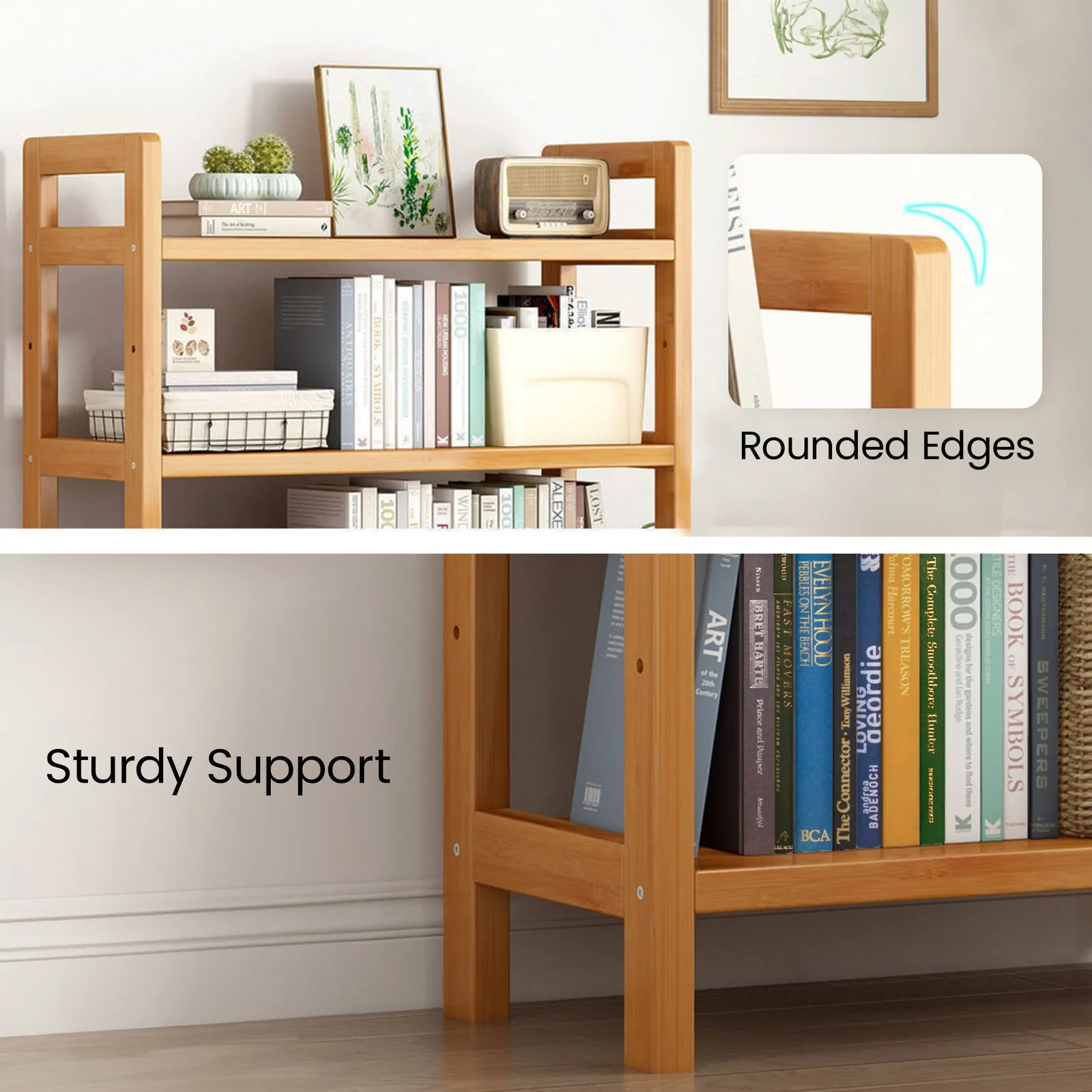 6-Tier Bamboo Bookshelf Storage Rack-50CM