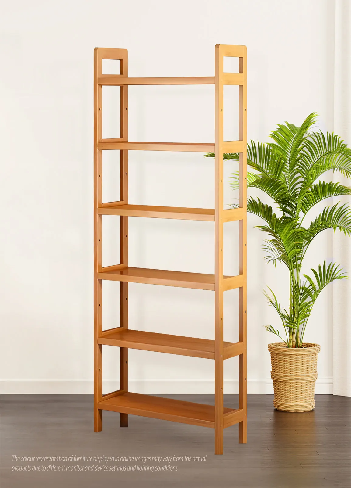 6-Tier Bamboo Bookshelf Storage Rack-50CM