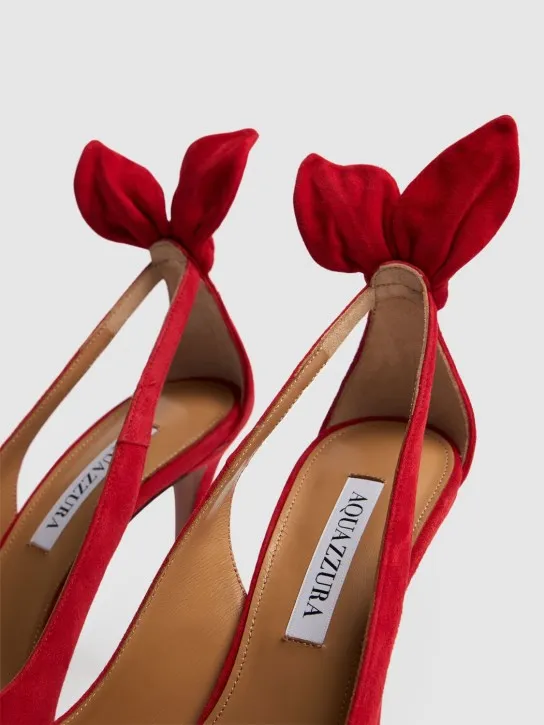 Aquazzura   105mm Bow Tie suede pumps 