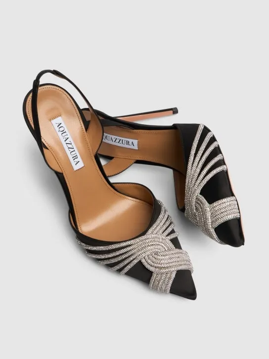Aquazzura   105mm Gatsby satin slingback pumps 