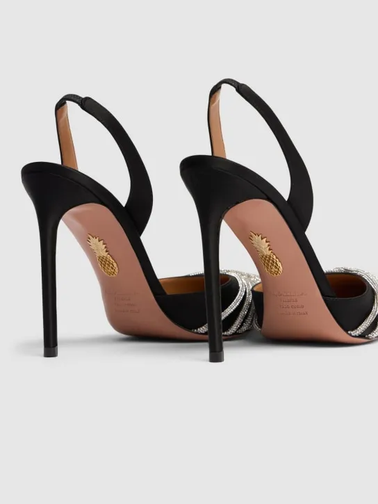 Aquazzura   105mm Gatsby satin slingback pumps 