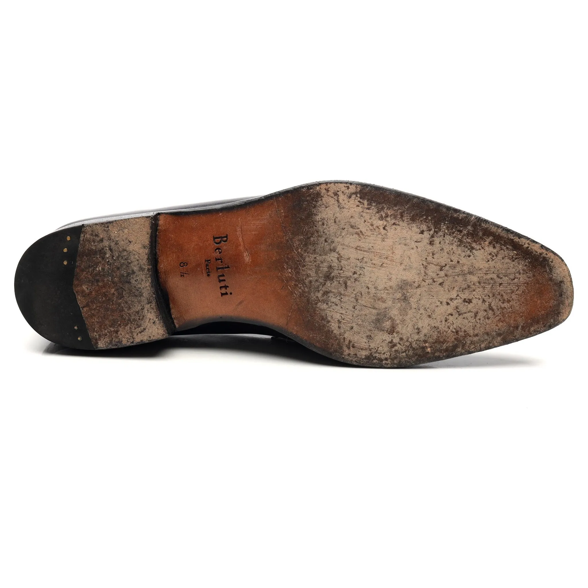 Black Patina Leather Loafers UK 8.5