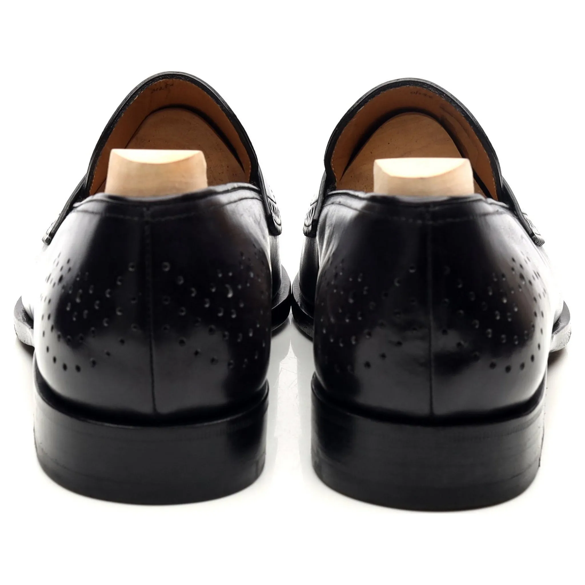Black Patina Leather Loafers UK 8.5