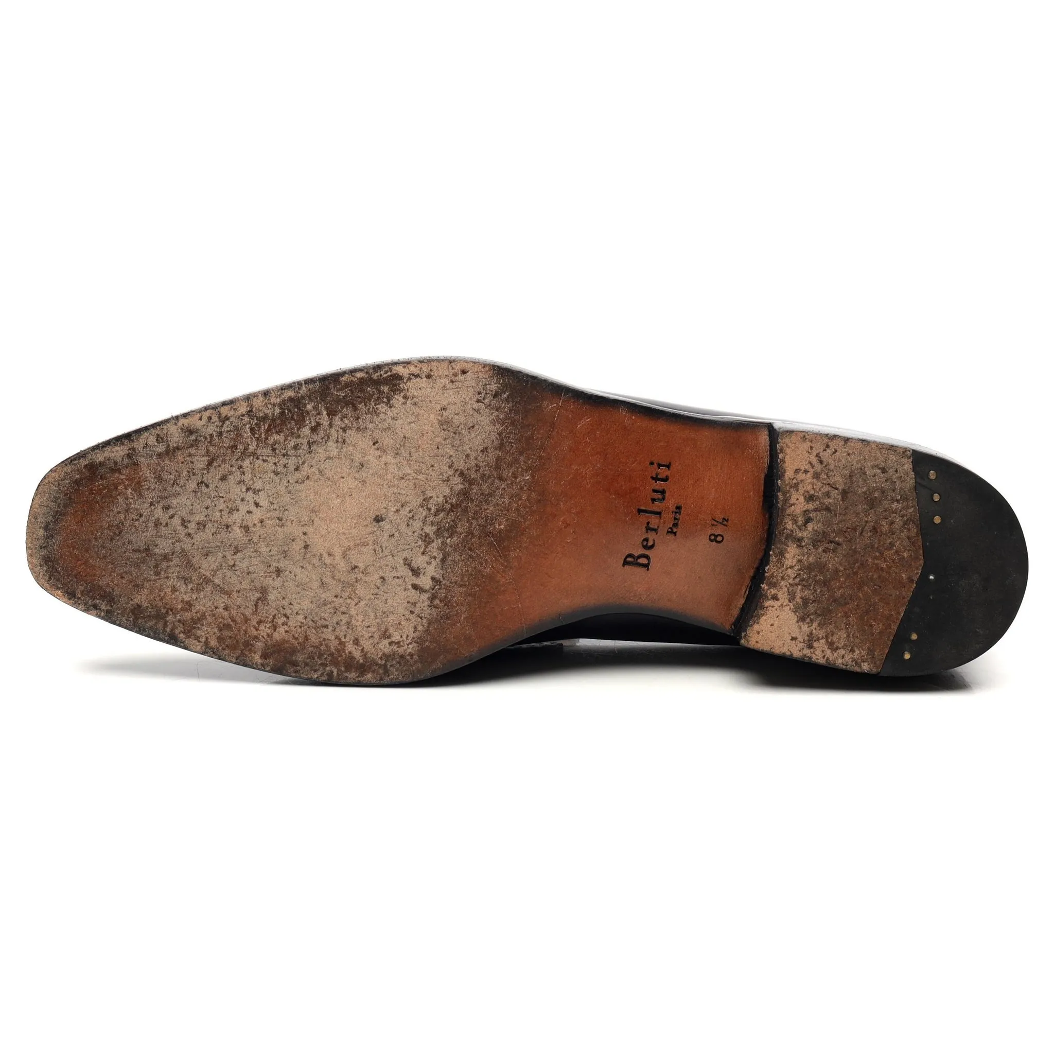 Black Patina Leather Loafers UK 8.5