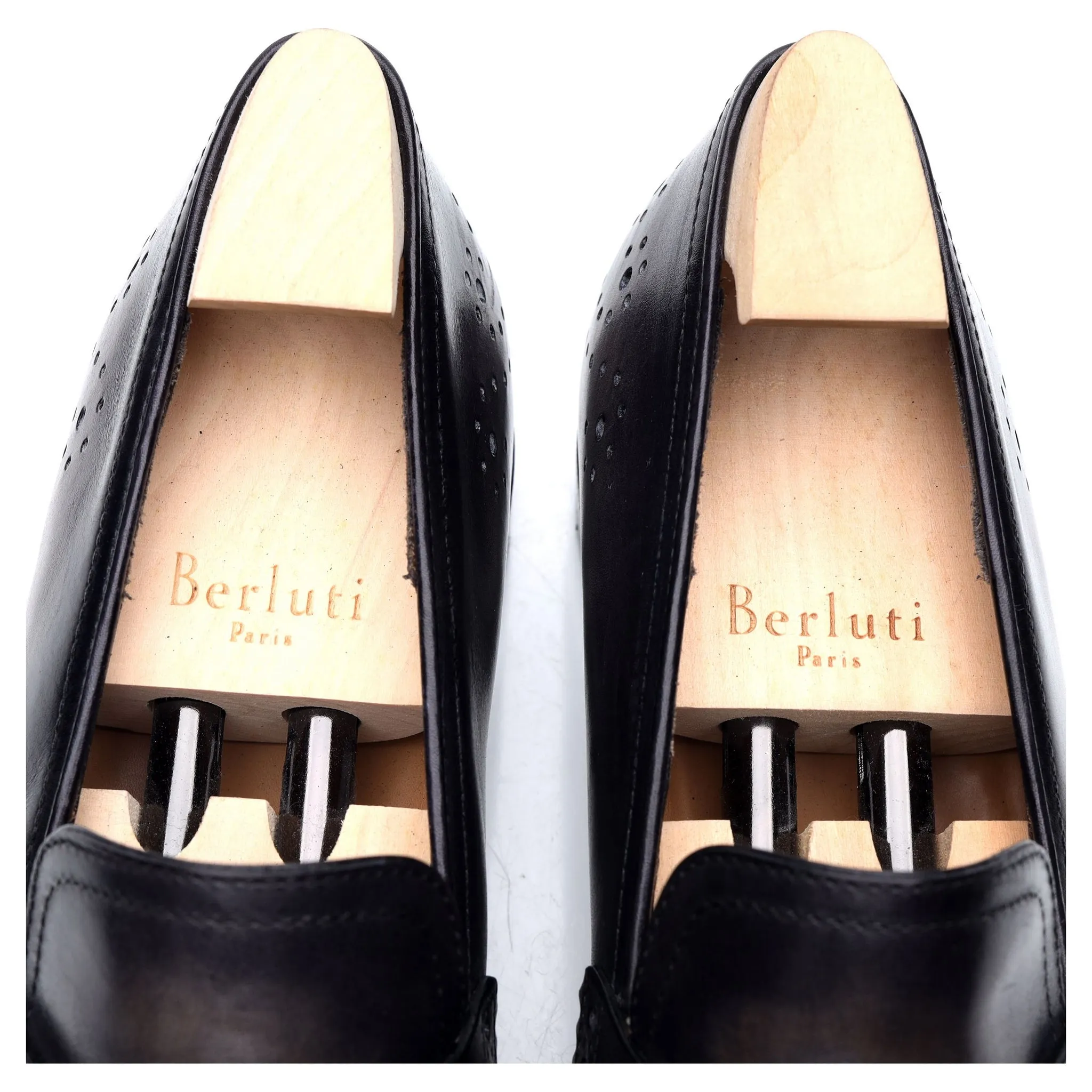 Black Patina Leather Loafers UK 8.5
