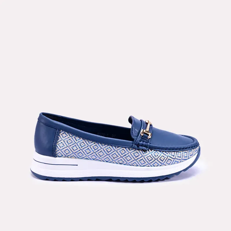 Cecilia Blue Fancy Loafer Pumps 0431338