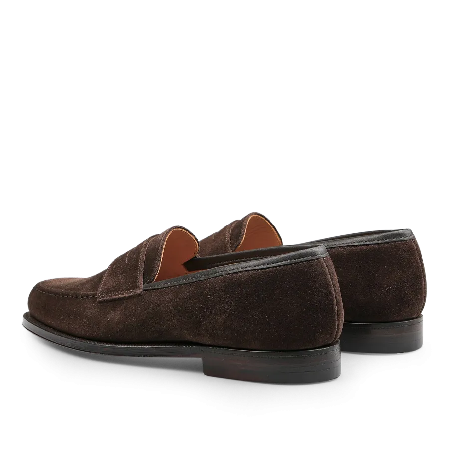 Dark Brown Suede Leather Boston Loafers