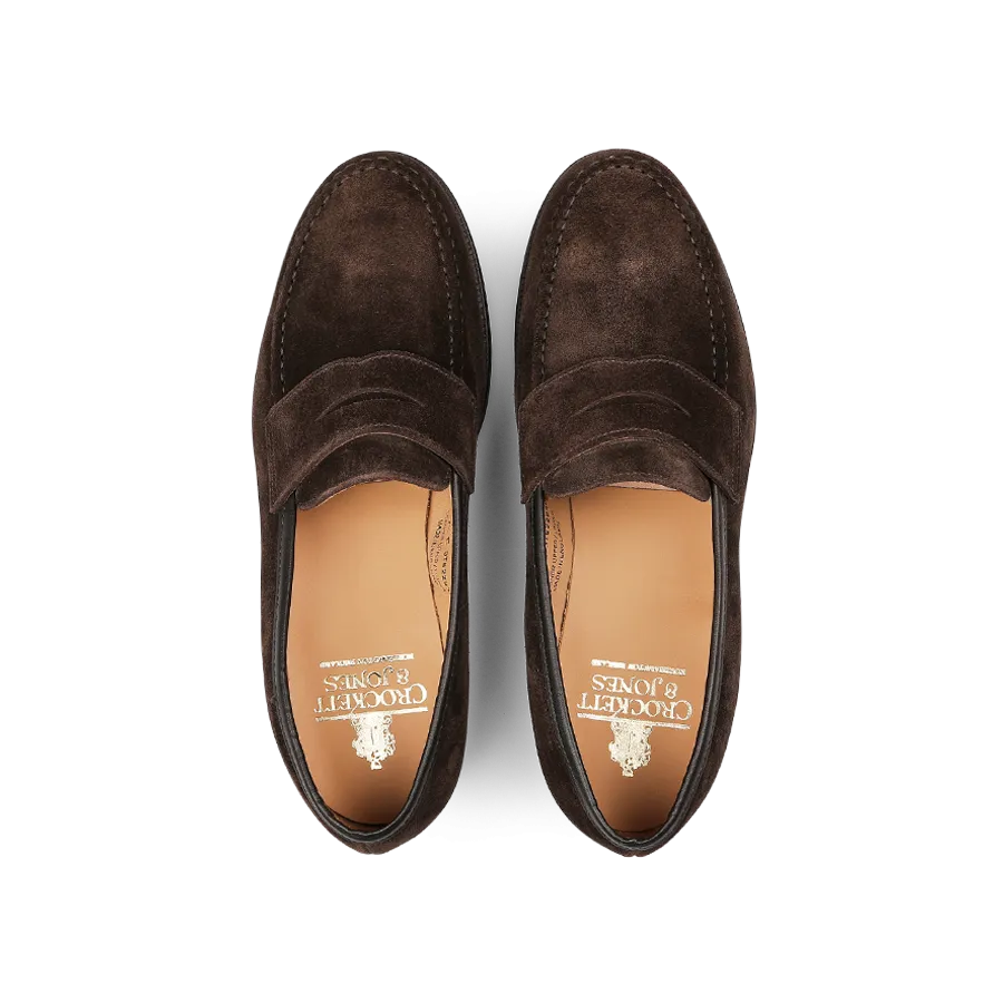 Dark Brown Suede Leather Boston Loafers
