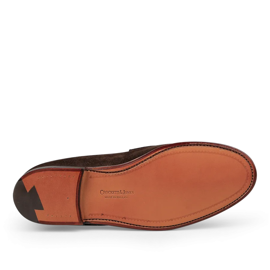 Dark Brown Suede Leather Boston Loafers