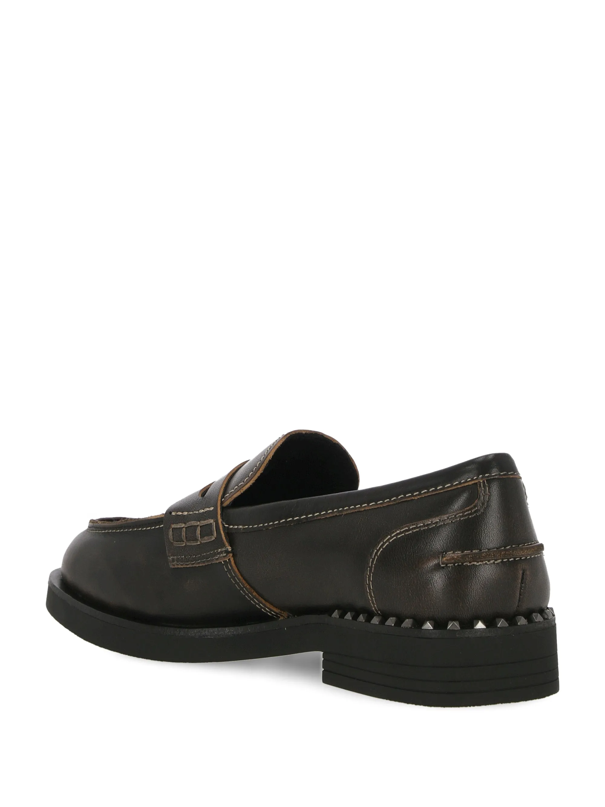 Earth Brown Calf Leather Loafers