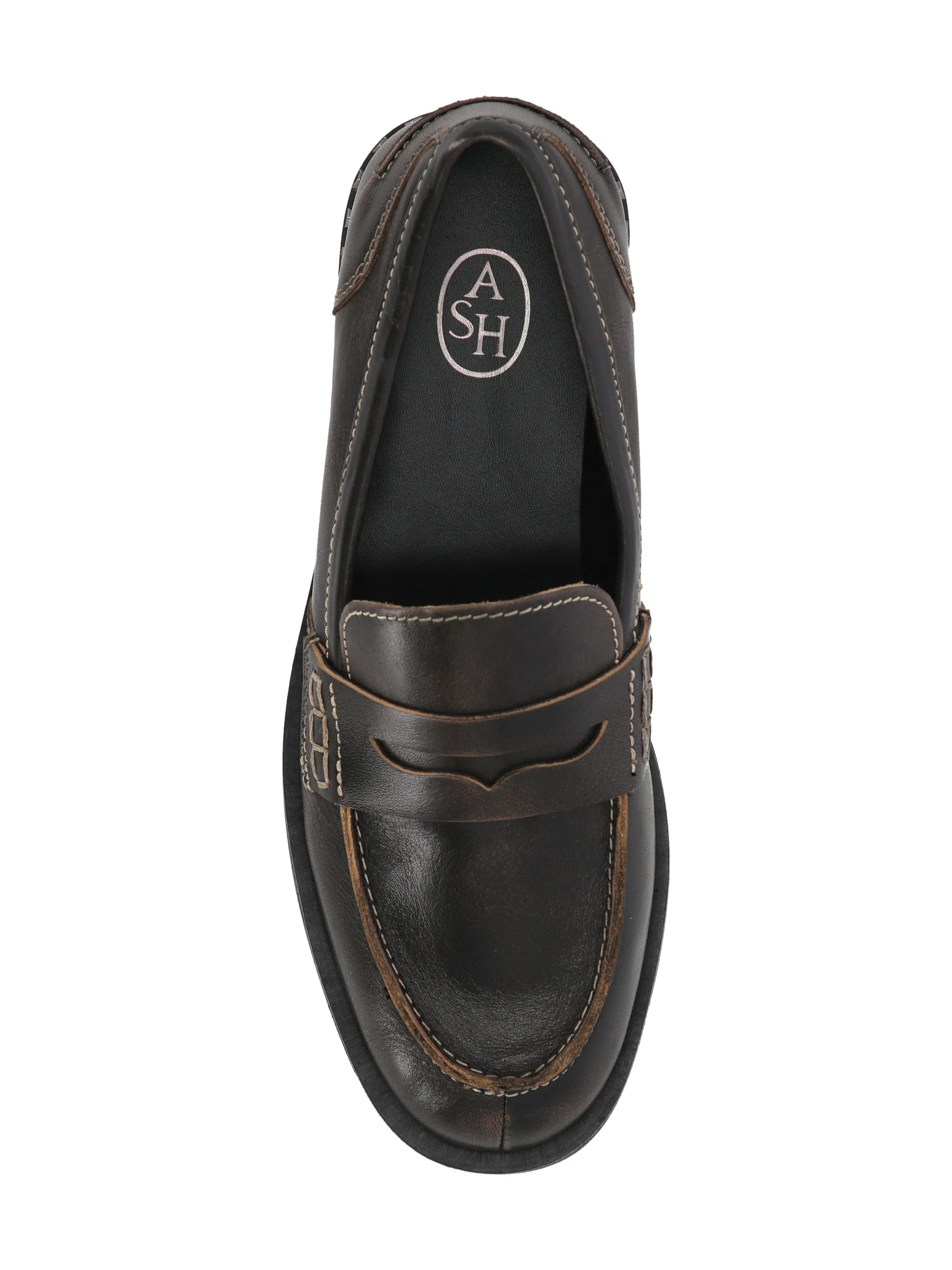 Earth Brown Calf Leather Loafers