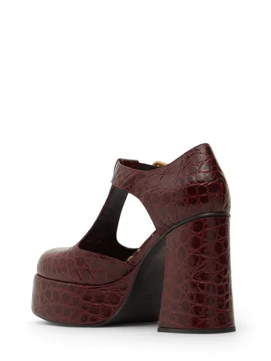 Etro   105mm Croc embossed leather pumps 