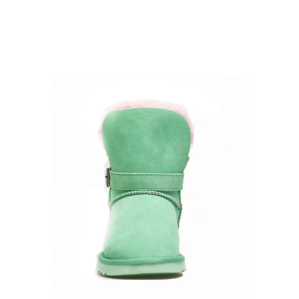 Ever Buckle Short Boots - Green
