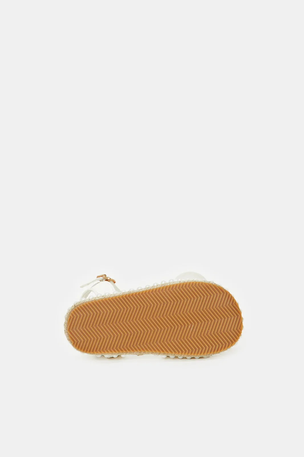 Girls White Bow Embellished Sandal