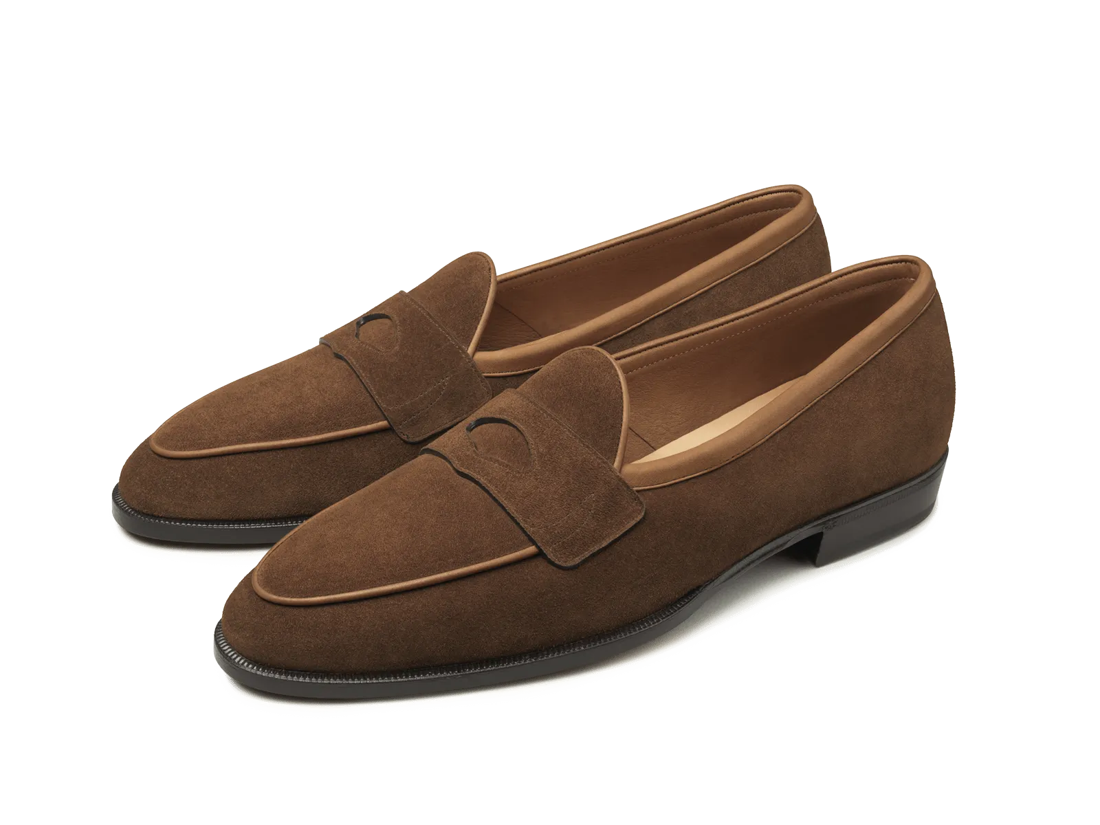 Grand Fenelon Penny Loafers in Tan Noble Suede