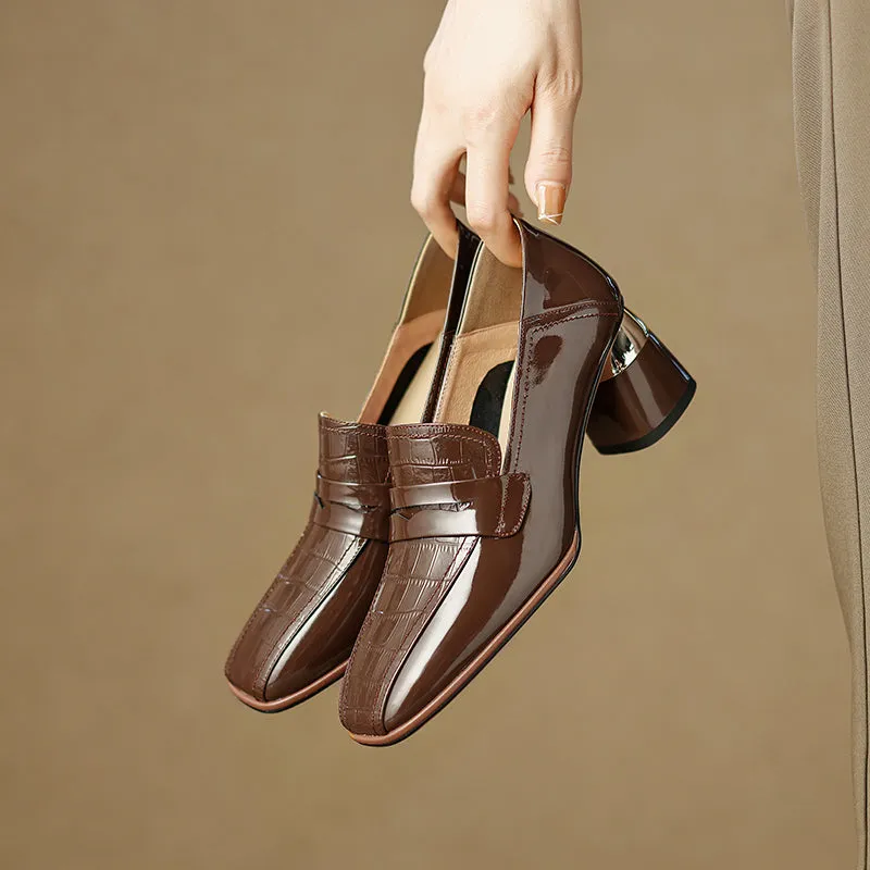 Issa Penny Loafer Heels Brown