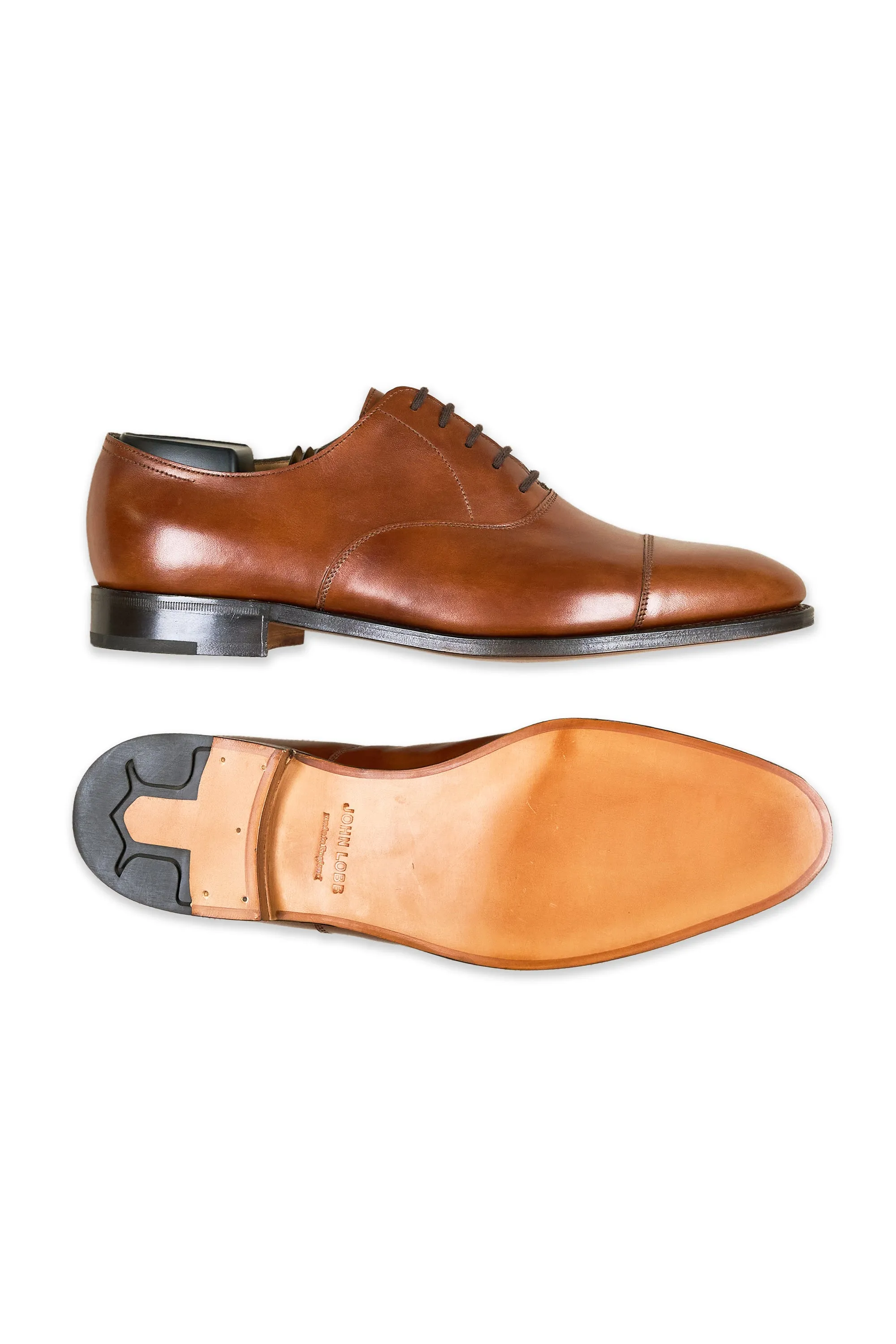 John Lobb "City II" Bracken Misty Calf Cap Toe Oxfords