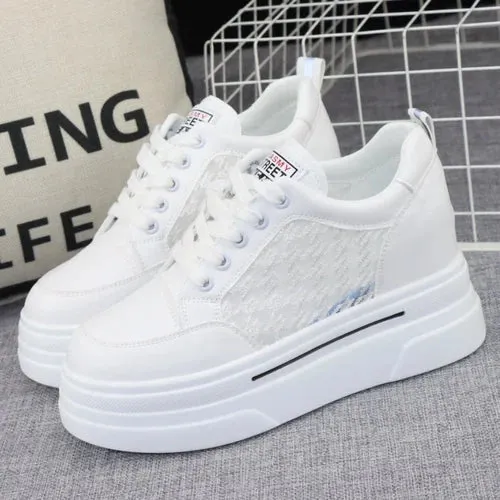 Joskaa 2024 New White Womens Platform Sneakers