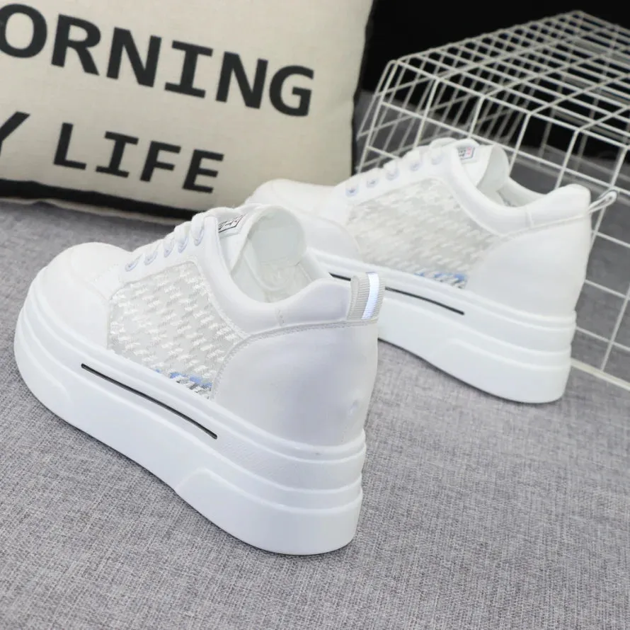 Joskaa 2024 New White Womens Platform Sneakers
