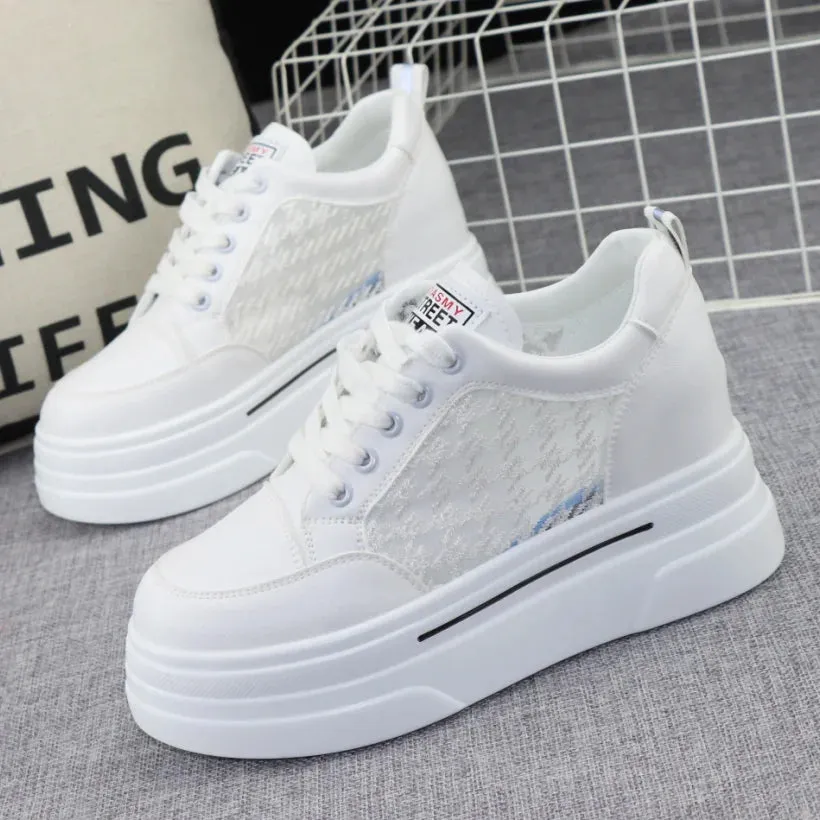 Joskaa 2024 New White Womens Platform Sneakers