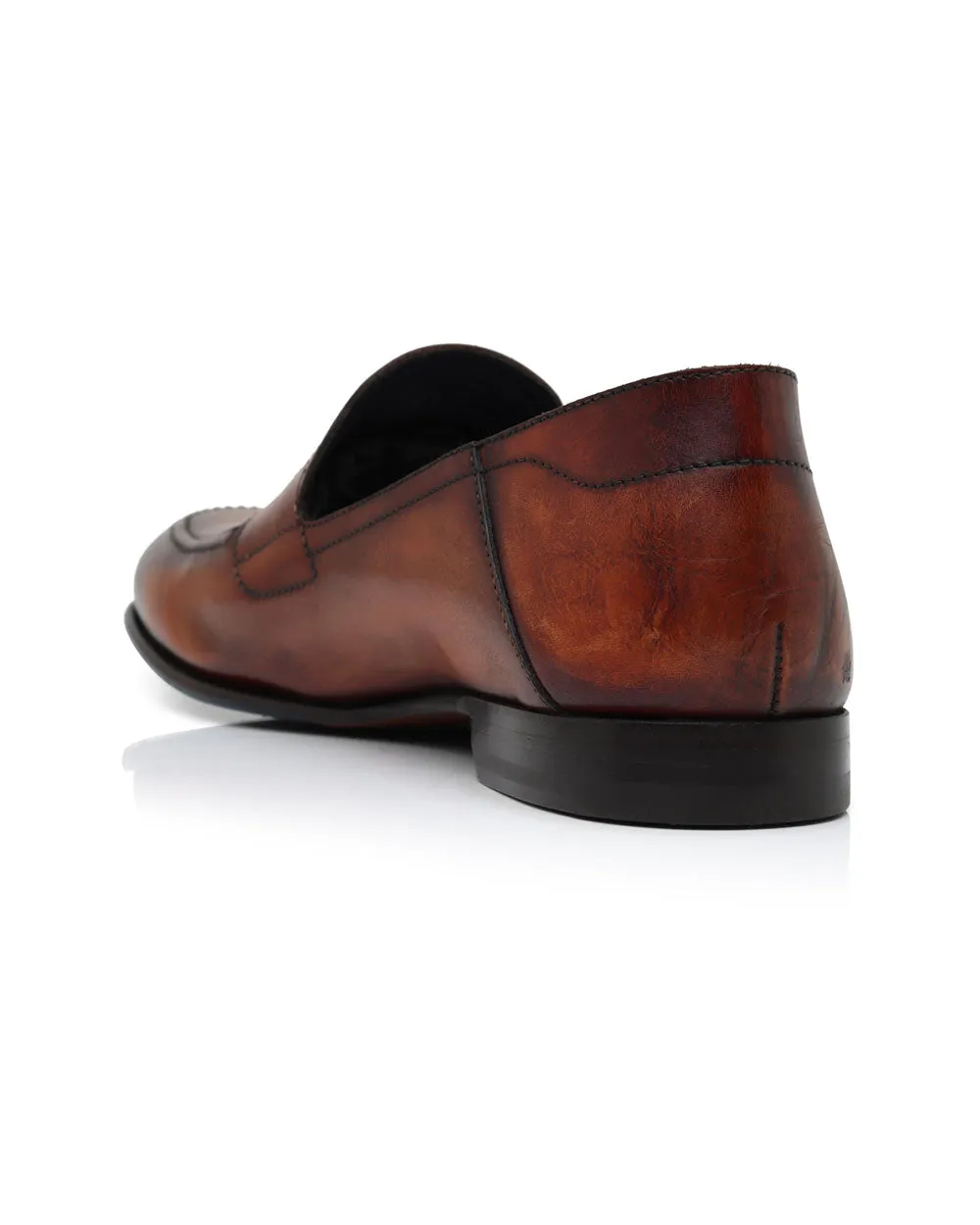 Leather Nerano Penny Loafer in Brown