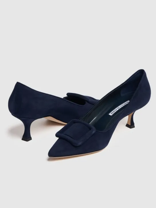 Manolo Blahnik   50mm Maysale suede pumps 