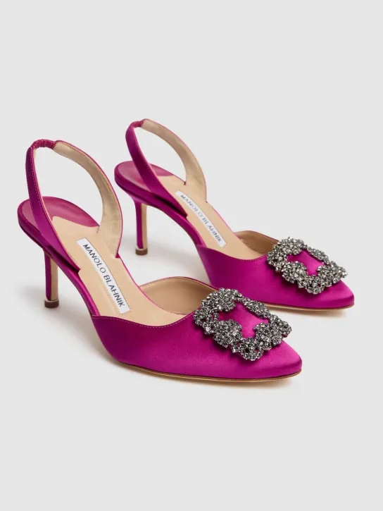 Manolo Blahnik   70mm Hangisli satin pumps 
