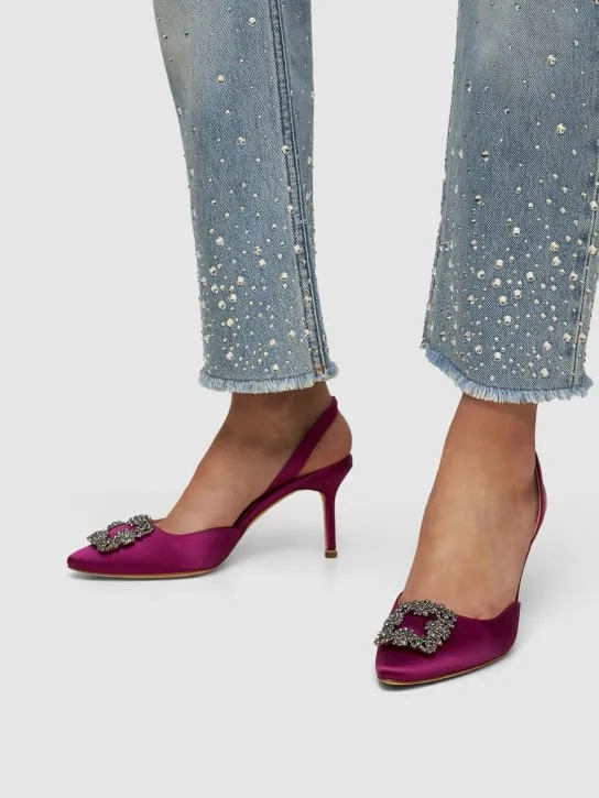 Manolo Blahnik   70mm Hangisli satin pumps 