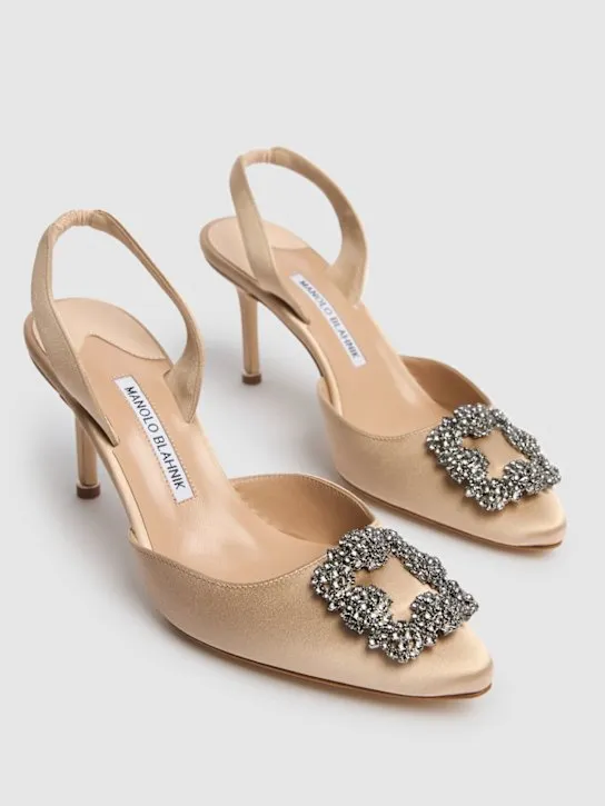 Manolo Blahnik   70mm Hangisli satin pumps 
