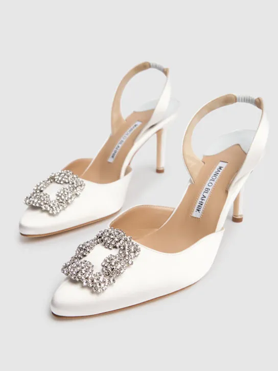 Manolo Blahnik   70mm Hangisli satin pumps 