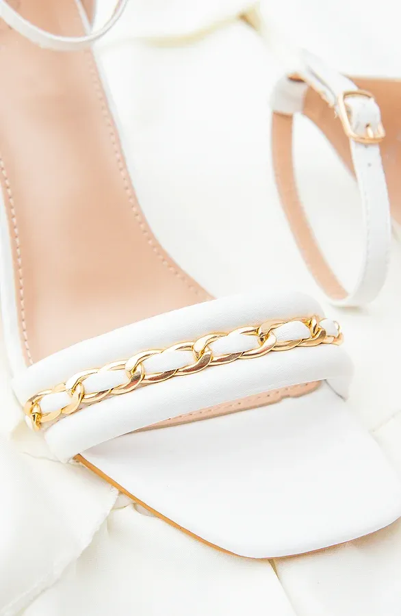 Pumps Met Gouden Chain Wit
