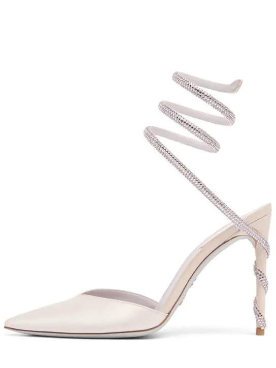 René Caovilla   105mm Embellished satin pumps 