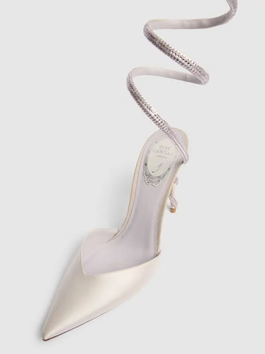 René Caovilla   105mm Embellished satin pumps 