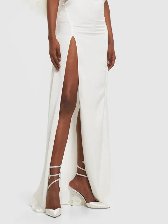 René Caovilla   105mm Embellished satin pumps 
