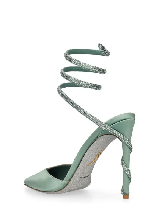 René Caovilla   105mm Embellished satin pumps 