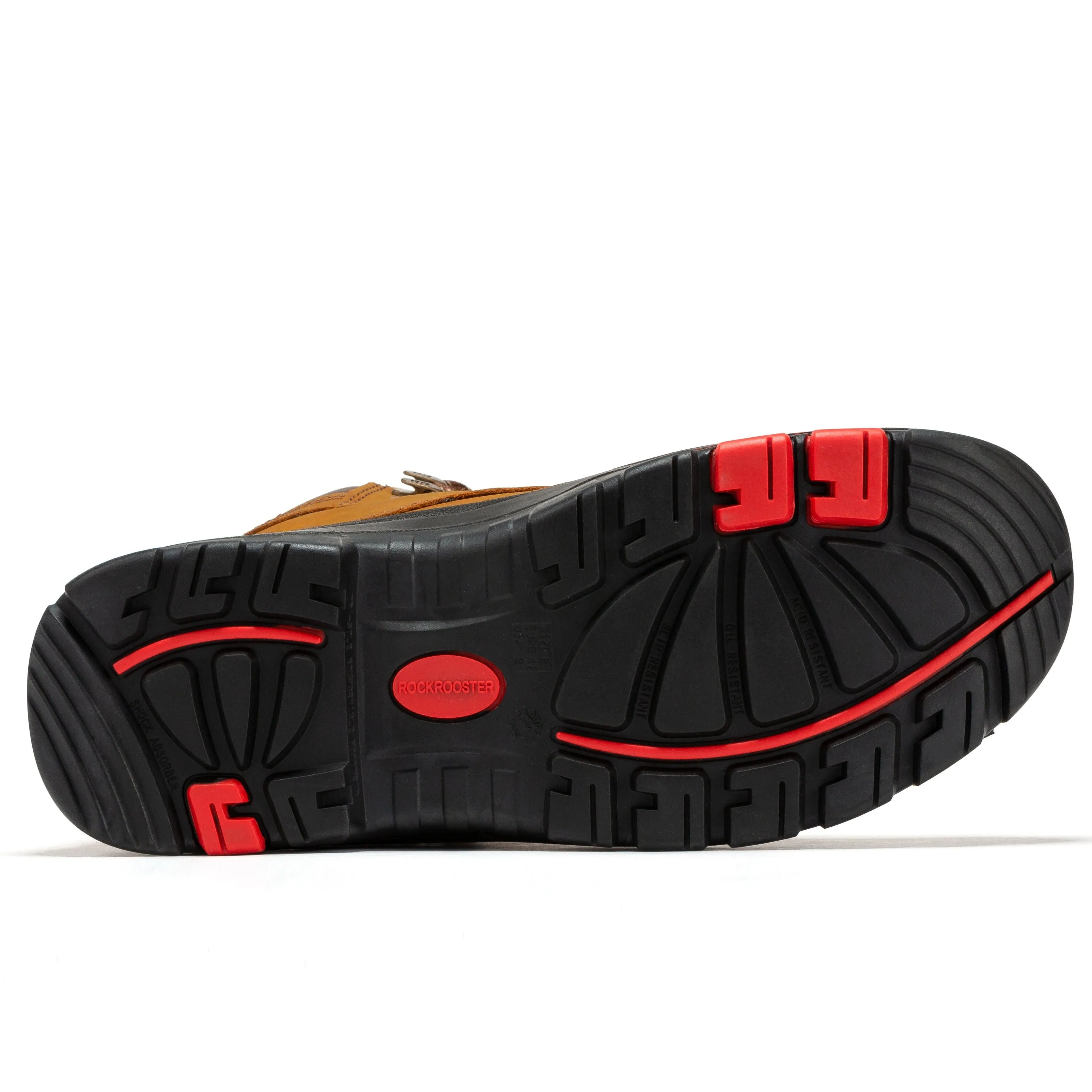 ROCKROOSTER Zumbro 6 inch Wide Steel Toe, Rubber Outsole, EH Protection,, ASTM 2413, Work Boots AK370