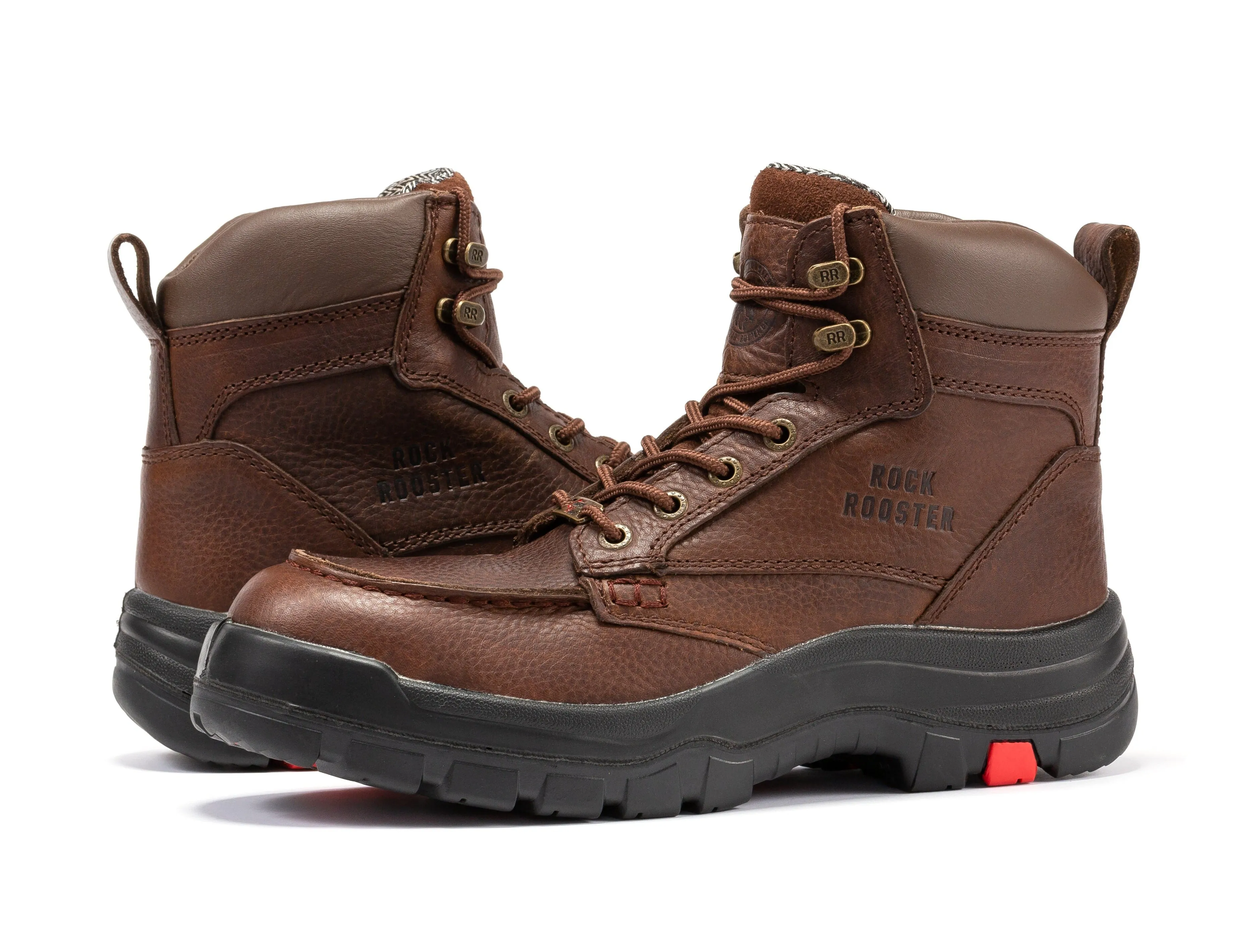 ROCKROOSTER  Zumbro 6 inch Wide Steel Toe, Waterproof Work Boots, Rubber Outsole, EH Protection, ASTM 2413, Work Boots AK372