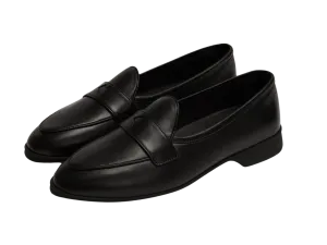 Stride Penny Loafers in Black Milled Calf