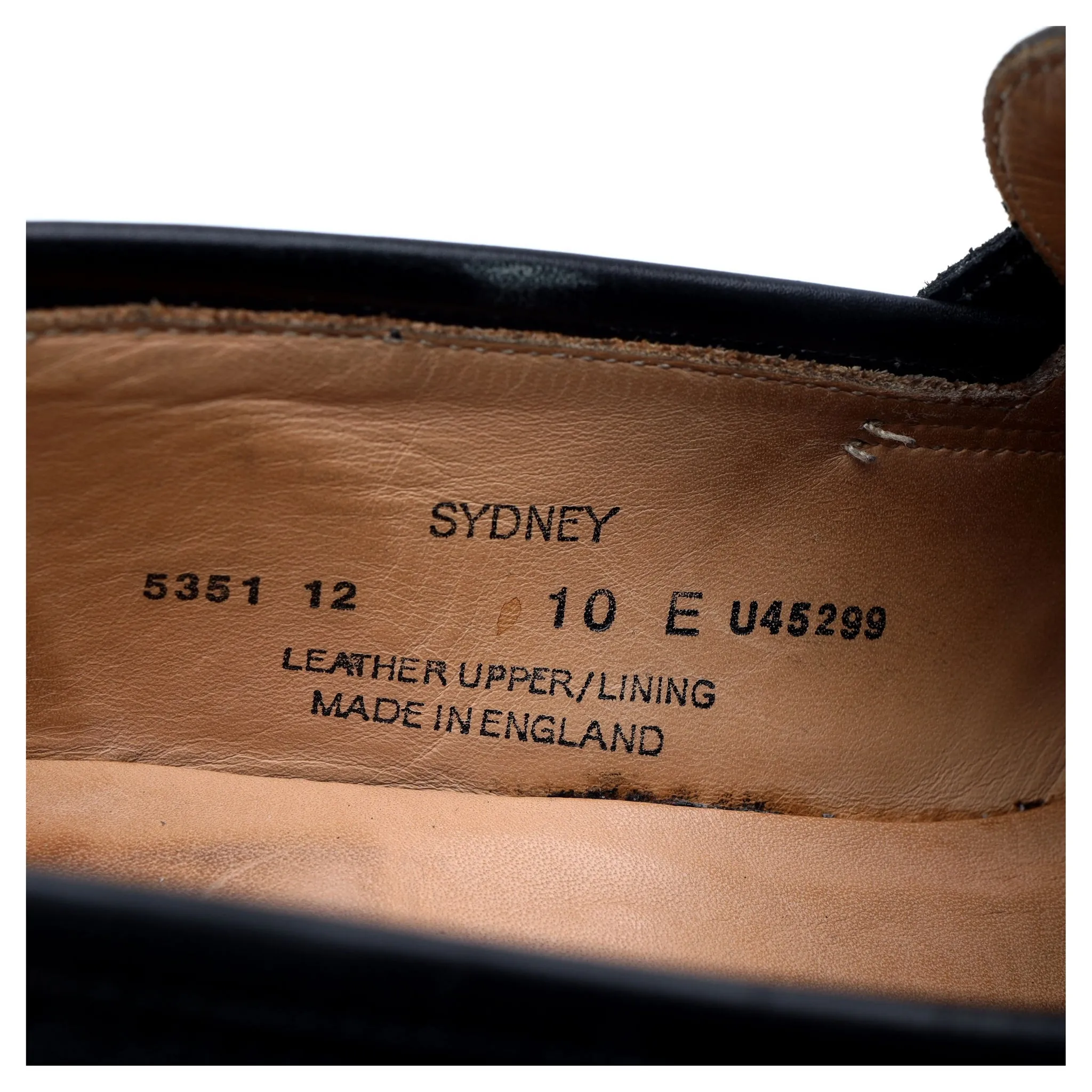 'Sydney' Black Leather Loafers UK 10 E