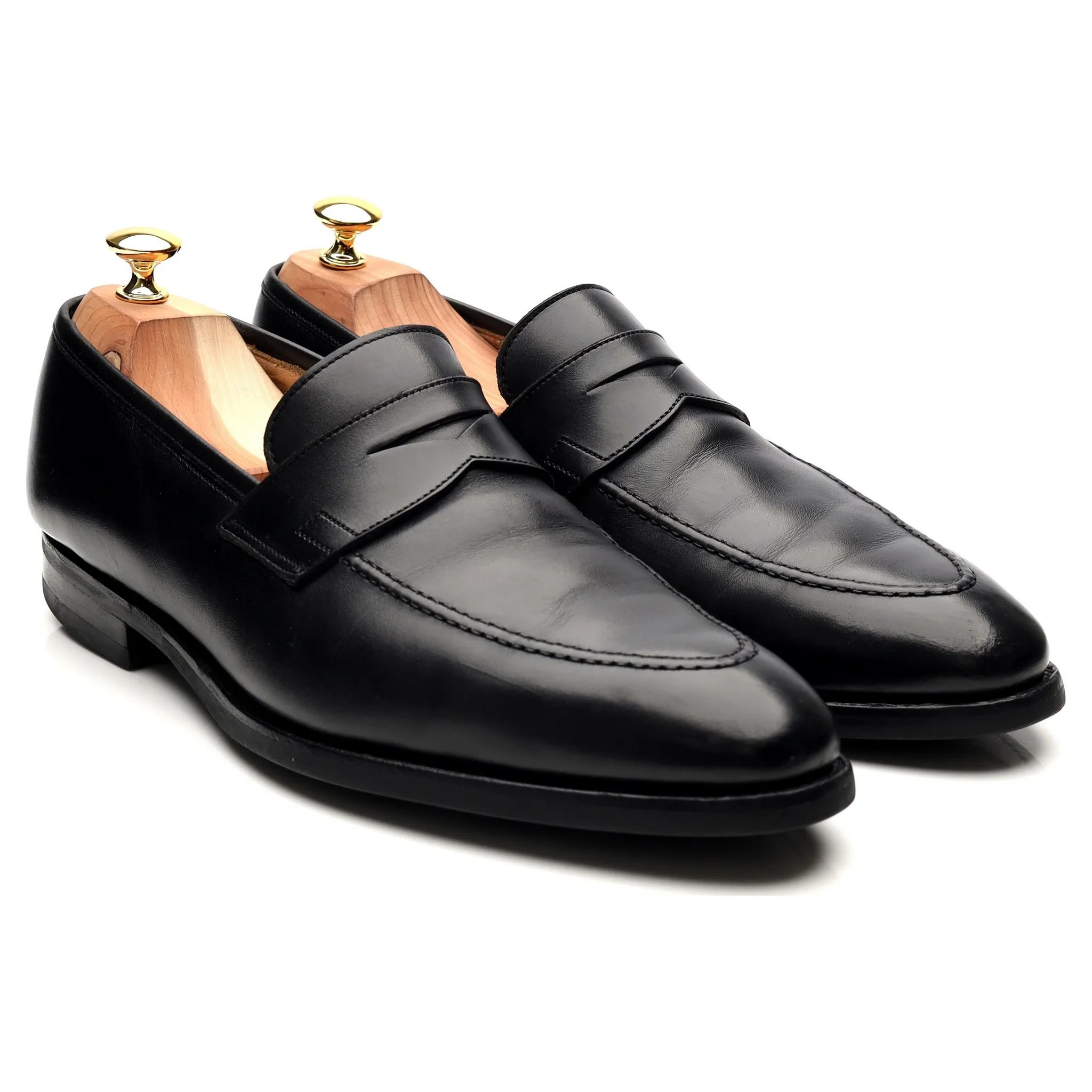 'Sydney' Black Leather Loafers UK 10 E
