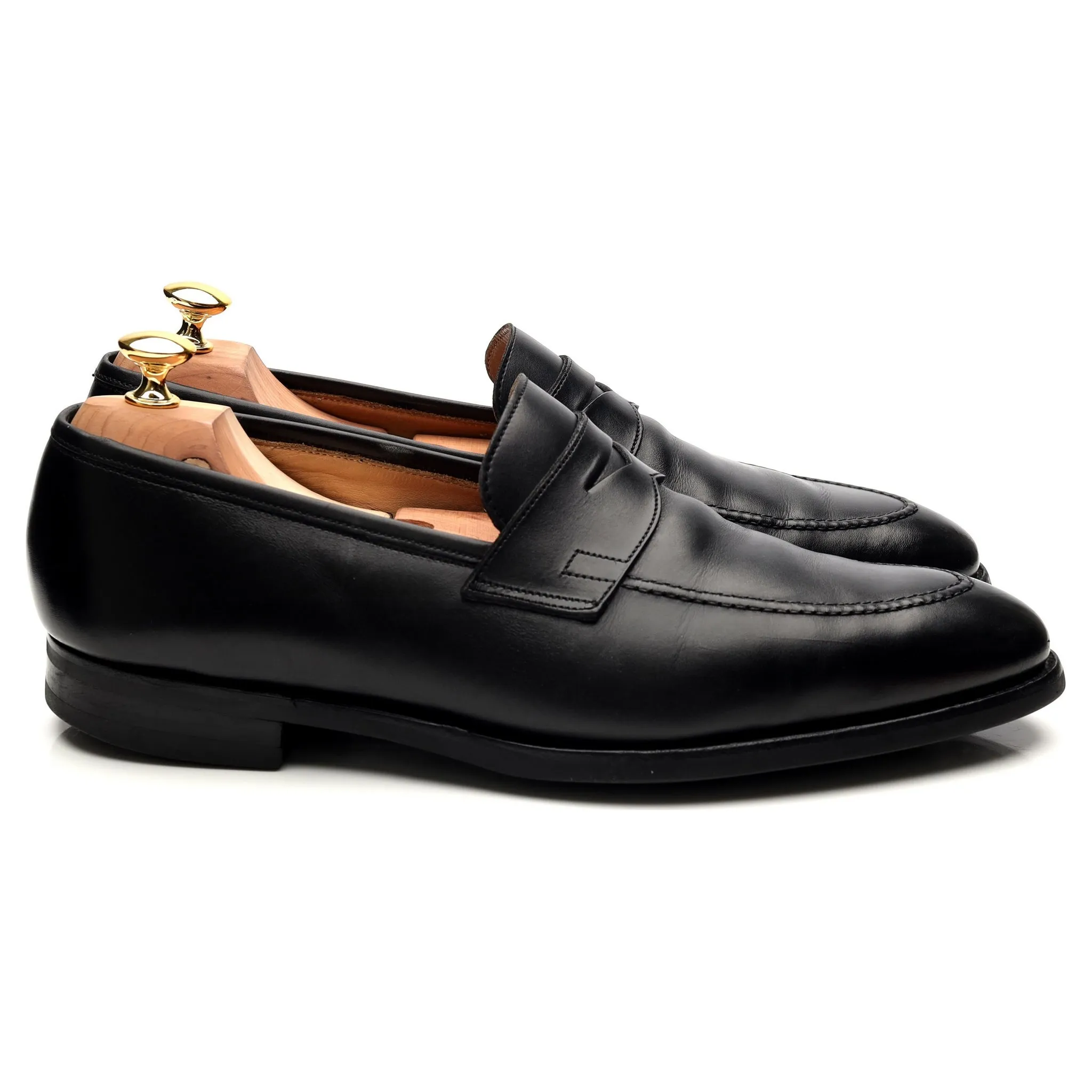'Sydney' Black Leather Loafers UK 10 E