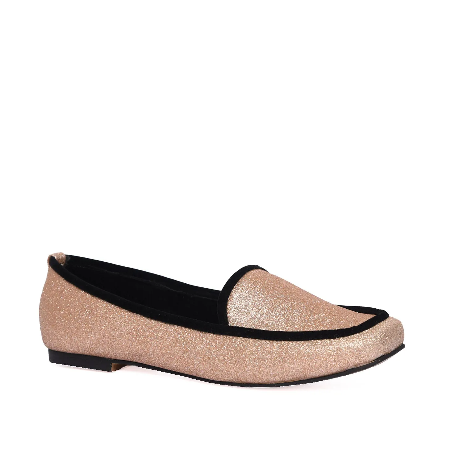 Women's Sparkling Rose Gold Loafers | 486L-PX